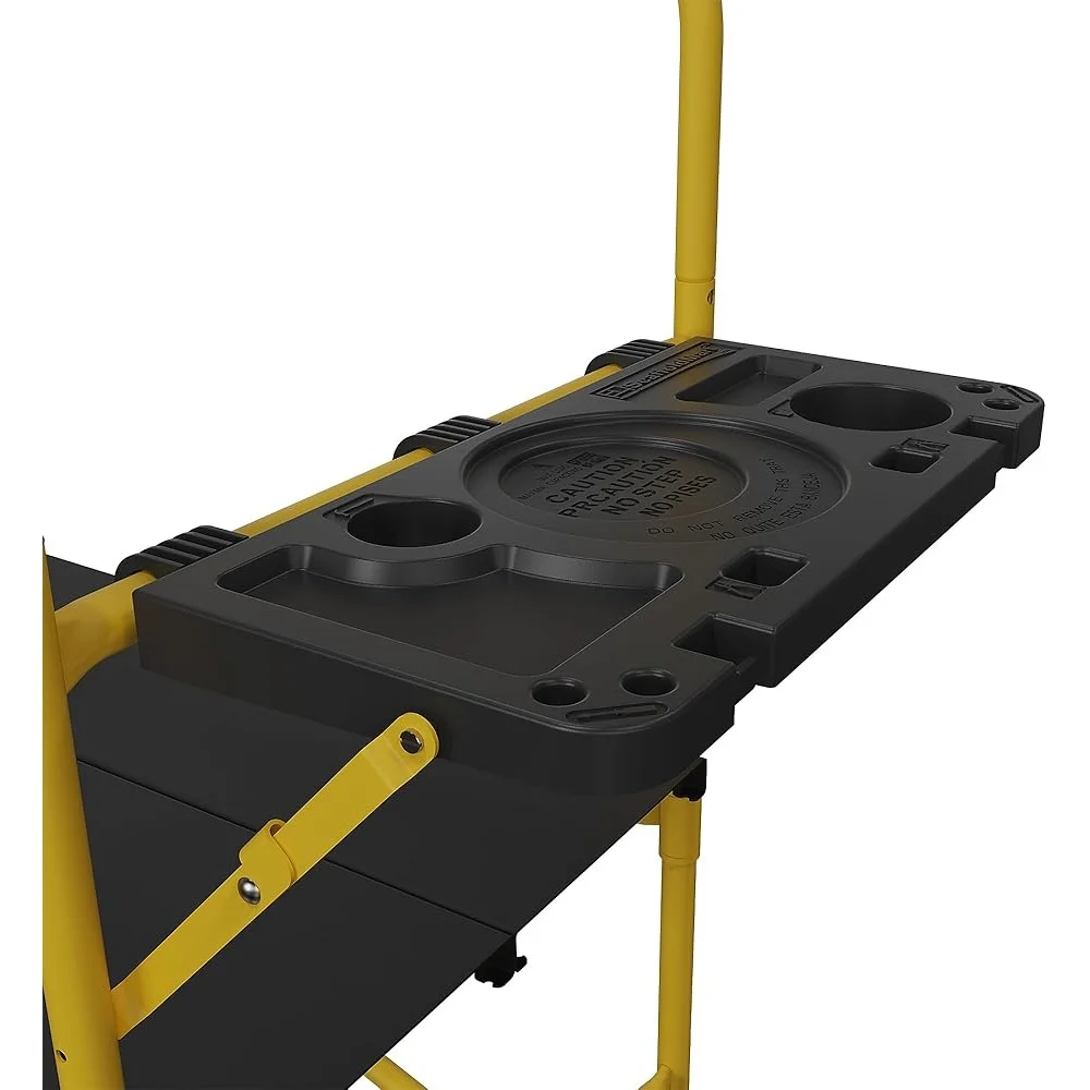 Utility Scaffold 4ft Quick Setup with Tool Shelf Enhanced Mobility Double Locking Casters Durable Steel Construction Heavy Duty