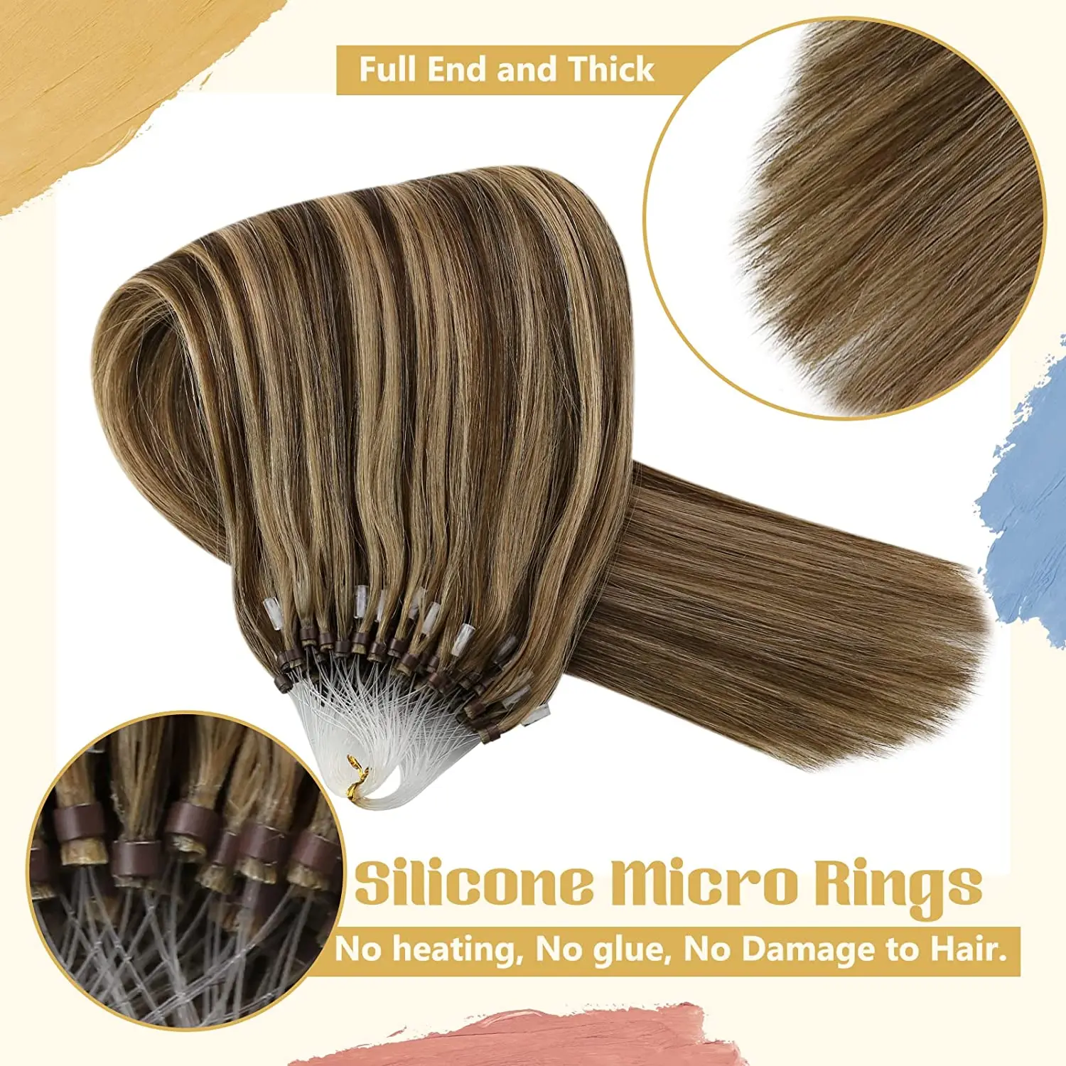 VeSunny Remy Micro Vòng Tóc Phần Mở Rộng Micro Hạt Tóc Mềm Mượt Micro Vòng Tóc 1G/Dây 50G