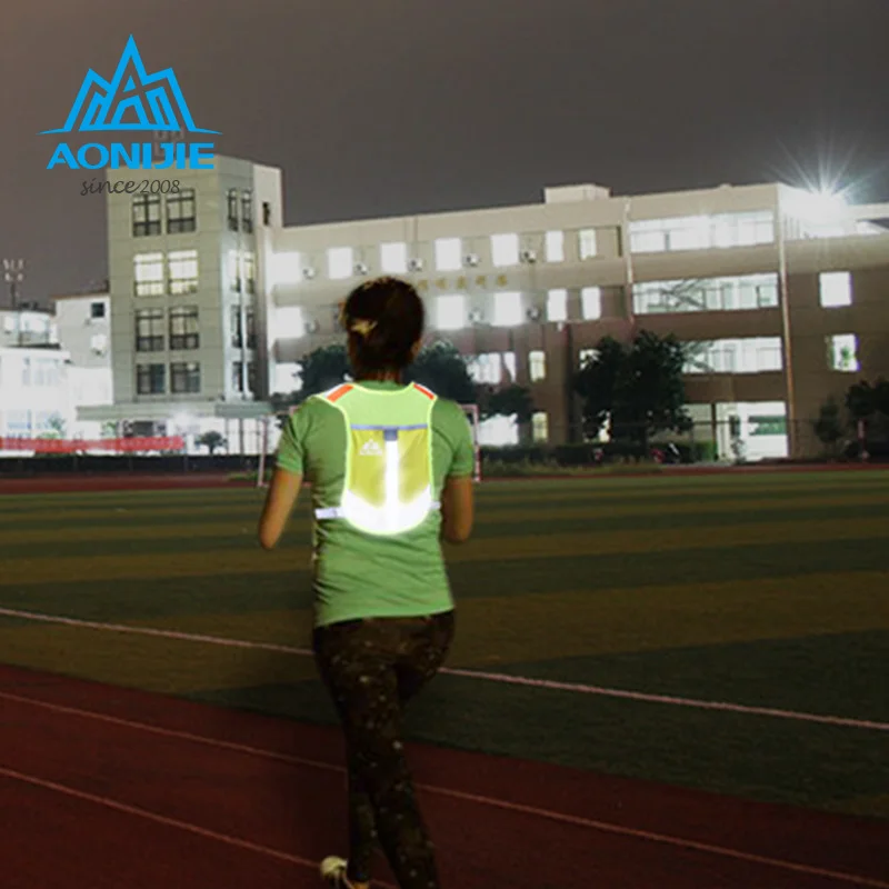 AONIJIE สะท้อนแสง Night Running Vest กระเป๋าเป้สะพายหลังสายรัดขวดน้ํา Trail Running Marathon Hiking Hydration กระเป๋าเป้สะพายหลังแพ็คกระเป๋า