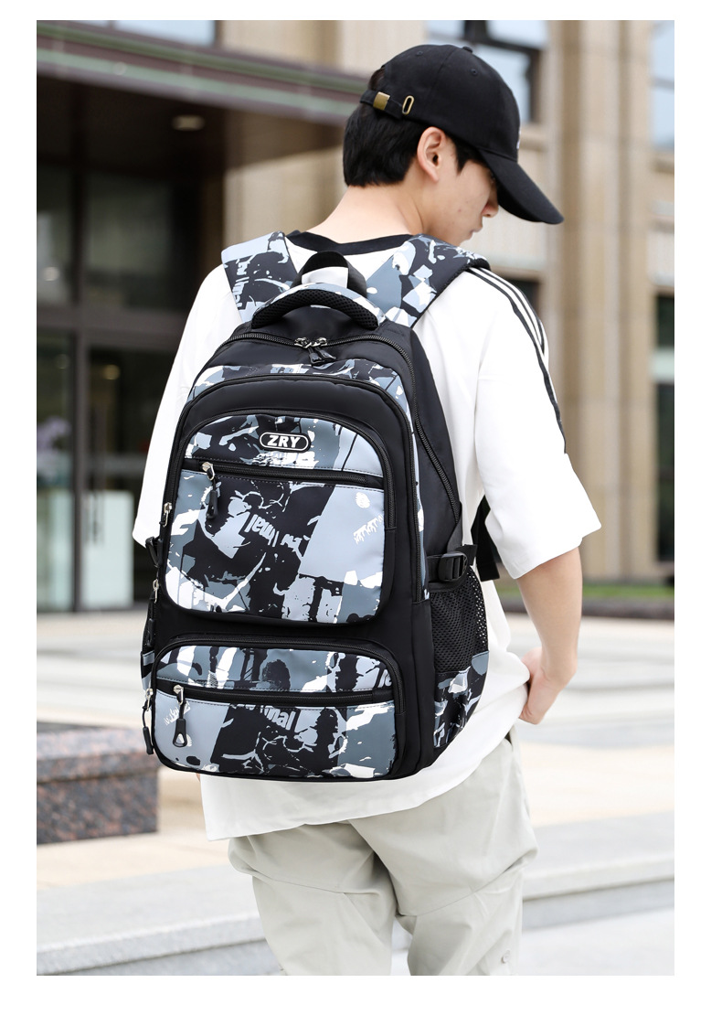 2025 낙서 인쇄 십대 소년과 소녀를위한 학생 배낭 고품질 나일론 방수 학교 가방 정형 학교 가방