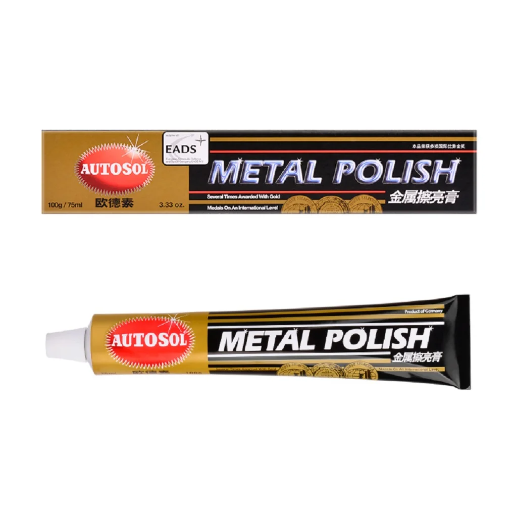 AUTOSOL วางขัดโลหะสําหรับ Chrome อลูมิเนียมโลหะเหล็กรถยนต์จักรยานฯลฯเกรดอาหารสําหรับสนิมบนโต๊ะอาหารโลหะ ﻿