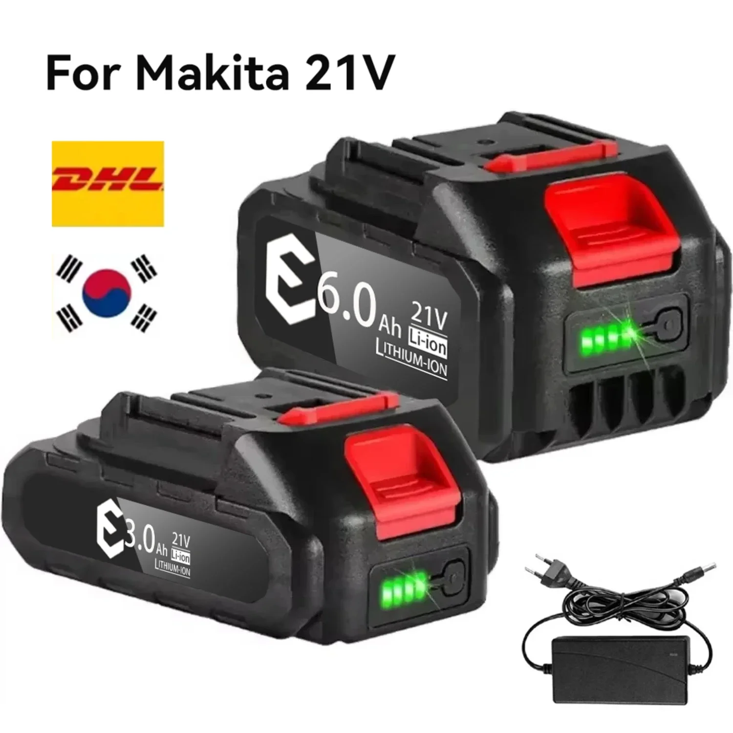 Batería Makita 21V 5S2P Li-ion 3000mah 6000mah 9000mah carga rápida certificación de seguridad para herramientas de taladro eléctrico/destornillador