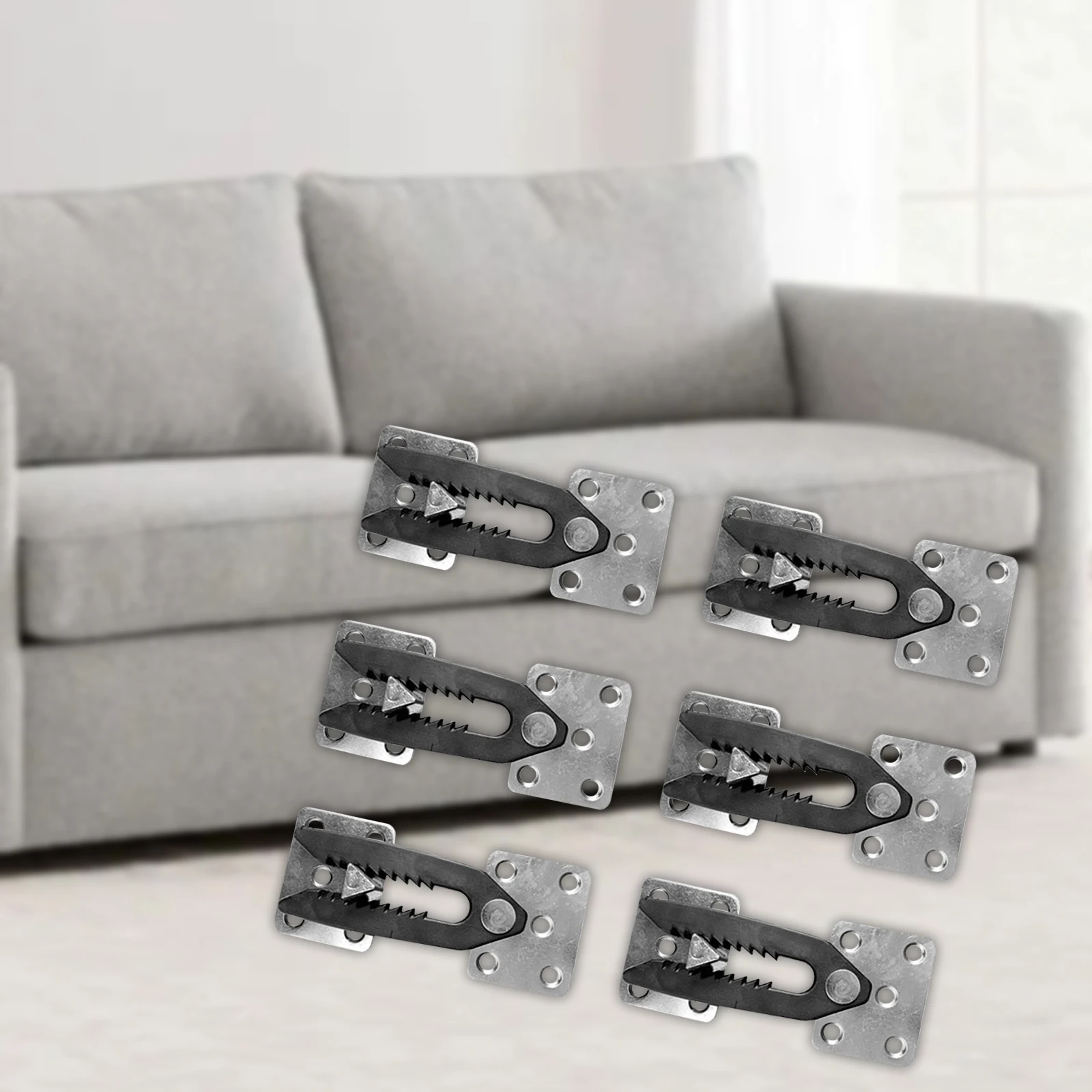 6x Sectional Sofa Connectors Couch Snap Sturdy Bracket Accs Easy Using Universal Sofa Buckle Hook Adjustable Equipment Hardware