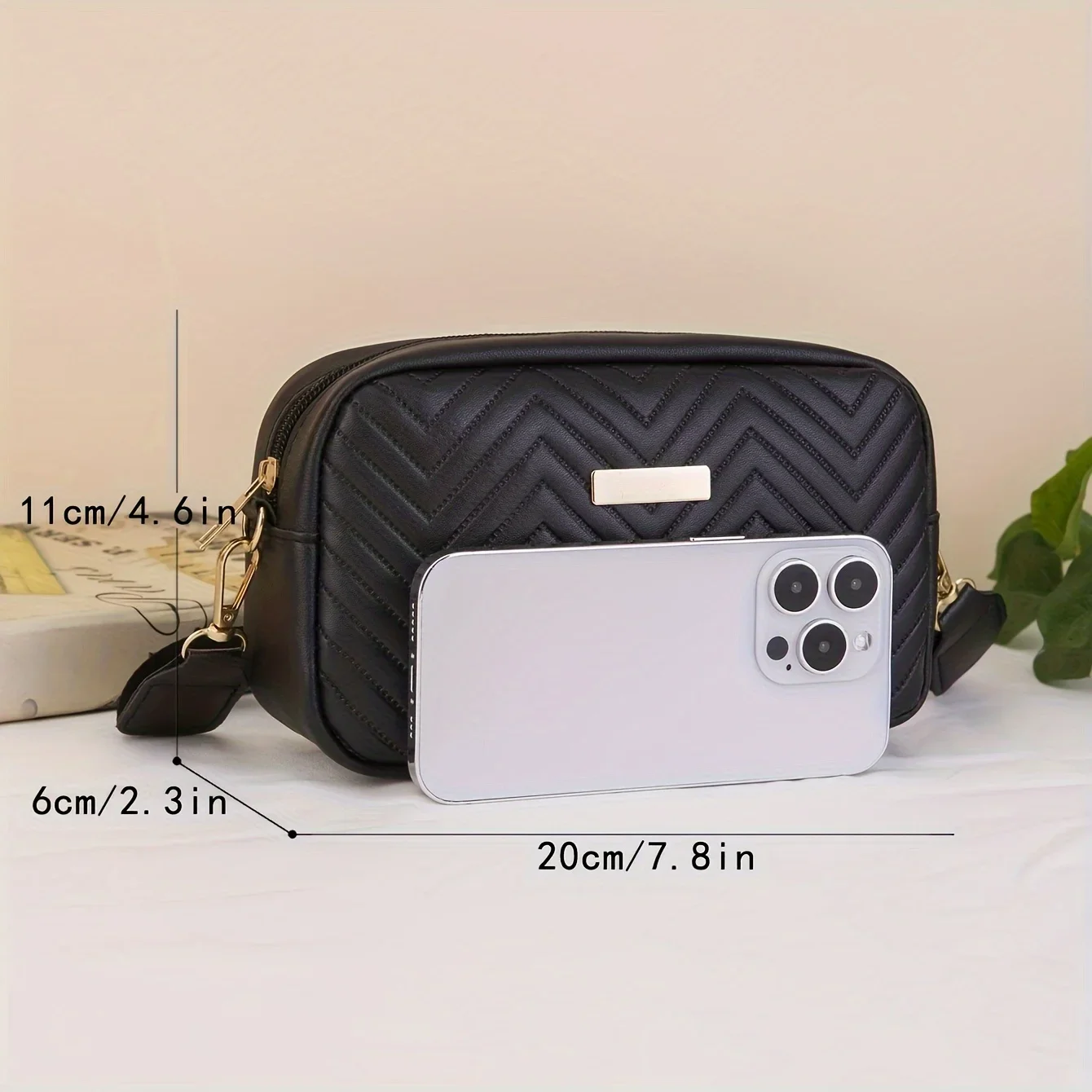 Minimalista mini carteira acolchoada elegante, bolsa de ombro pu moderna, bolsa casual feminina e carteira para celular