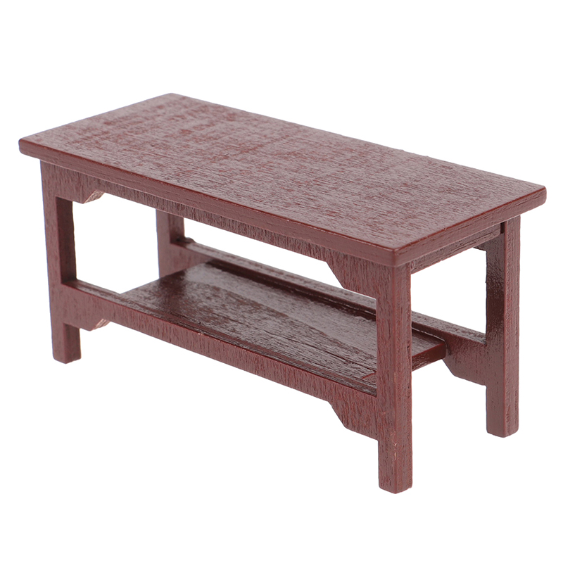 Mini muebles de casa de muñecas en miniatura, mesa de té de madera para sala de estar, muebles de decoración, juguete de juego de simulación para niños, 1:12