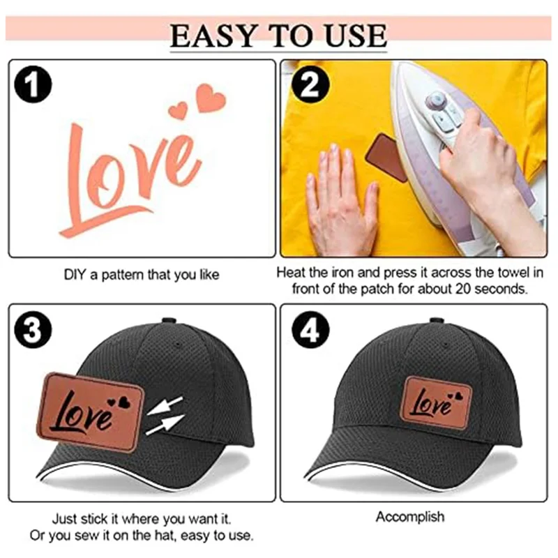 90Pcs Laser Engraving Blanks, Blank Leather Patch for Hat, Wear-Resistant, Not Easy To Fade