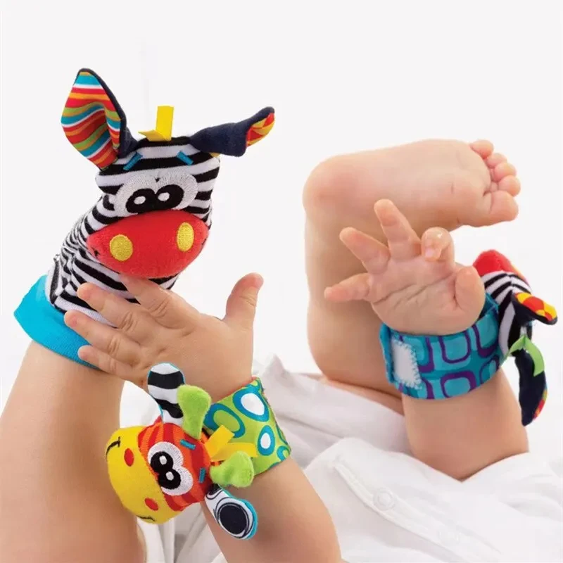เด็กทารกเด็กถุงเท้านาฬิกาข้อมือ Rattle ชุดของเล่นถุงเท้าเท้า 0 ~ 6 เดือนทารกแรกเกิดคว้าการฝึกอบรม Rattles เกมการศึกษาของเล่นเด็กของขวัญ