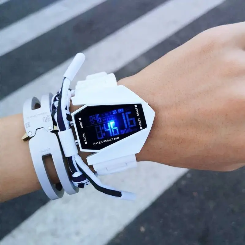 Montre d'avion multifonction pour collégiens, garçons et filles, montre électronique de sport