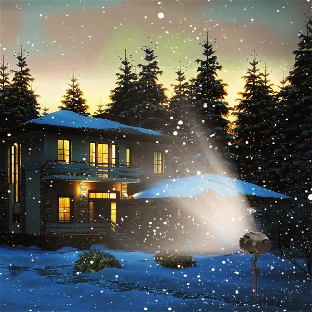 DACHAN Snowfall LED Light Projector, Snow Falling Projector Lamp Dynamic Snow Effect Spotlight for Garden Outdoor Wedding Gift