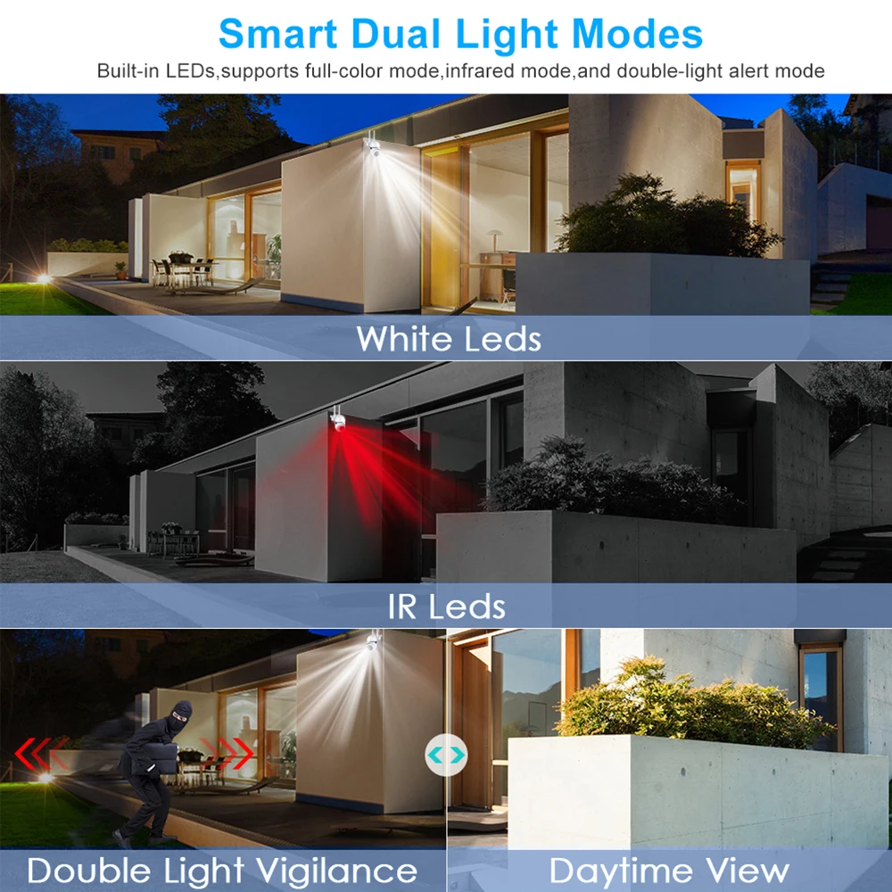 8MP Drahtlose Sicherheitsüberwachung PTZ Kamera Wifi IP Outdoor 4X Zoom Kameras AI Human Tracking Zwei-wege Audio HD Nacht Farbe Cam