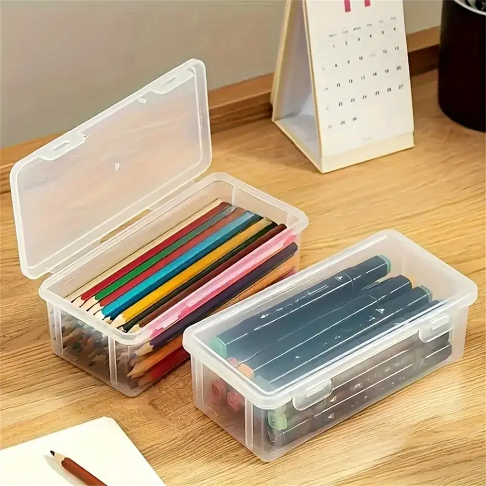 Estojo de lápis translúcido leve de 1 unidade: grande capacidade e design fosco – perfeito para material escolar, estojo de lápis de estudante, prática