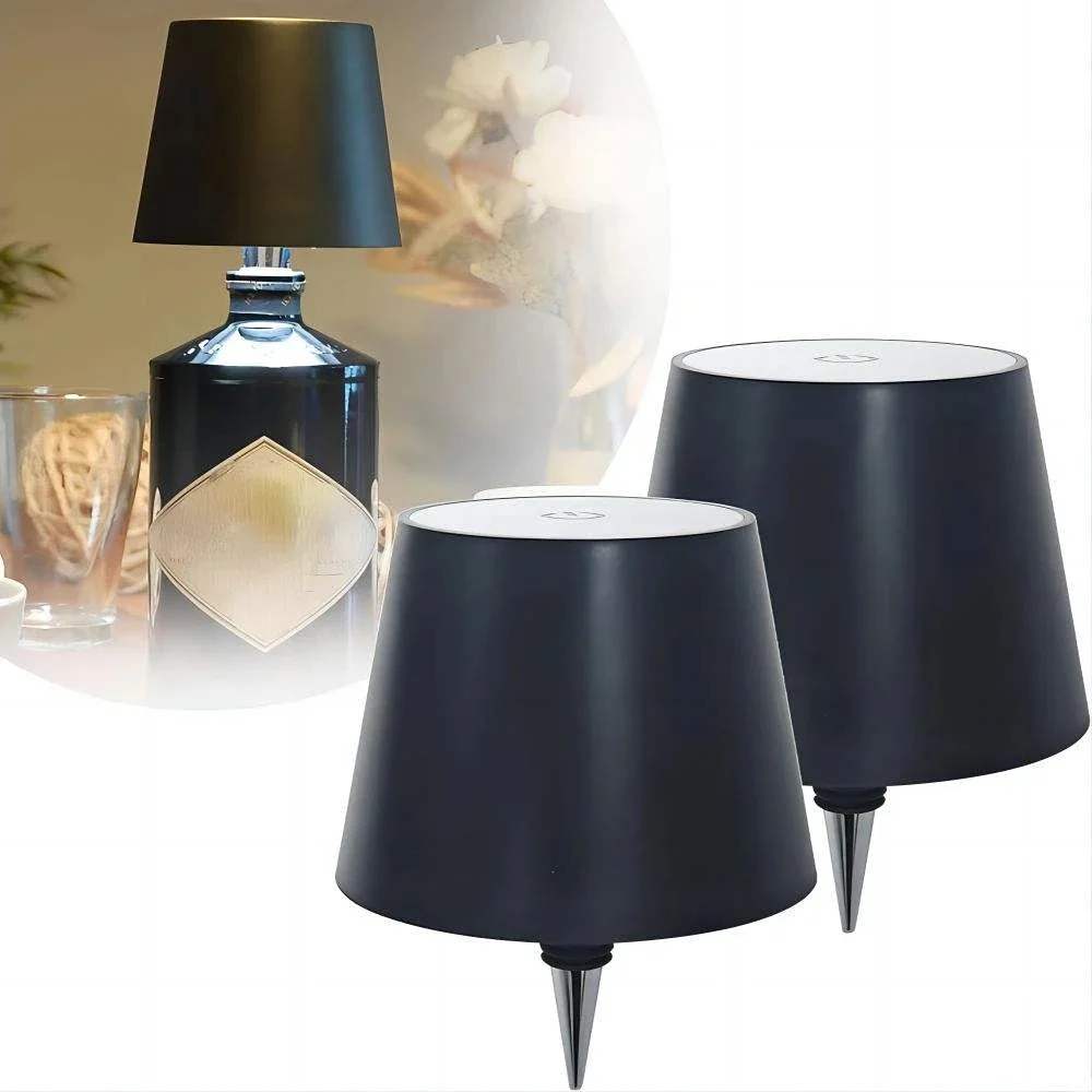 Lâmpada de mesa para garrafa com carga USB, controle de toque de 3 cores e lâmpada noturna com escurecimento contínuo, adequada para bar, garrafas de vinho, luzes de mesa