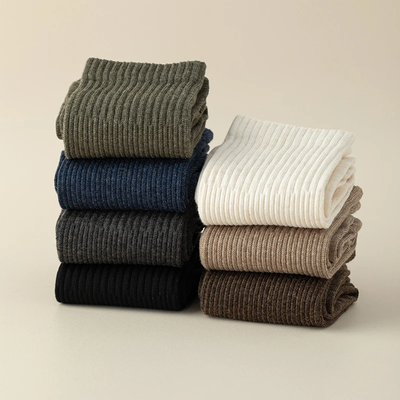 5 par/lote calcetines de cinco dedos para hombre Otoño/Invierno calidez 100% algodón Color sólido calcetines deportivos con punta abierta Anti-olor calcetín con punta Harajuku