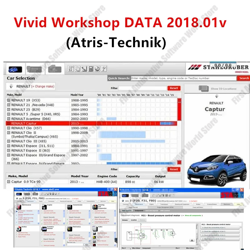 2024 Hot Car Repair Software AutoData 3.45 + Vivid Workshop Data Atris-Stakis Technik 2018.01V Multi languages with inst