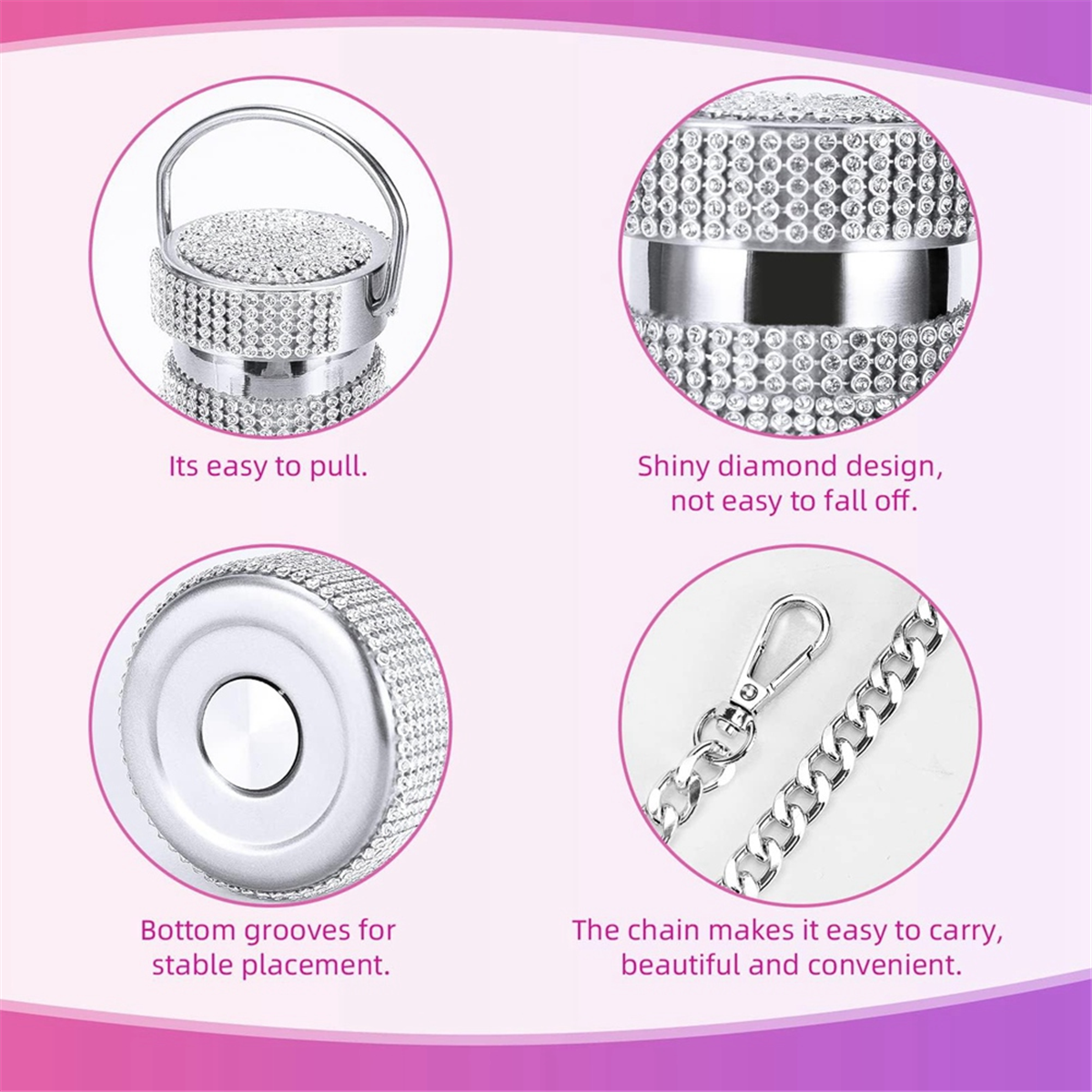 Bling Wasser flasche Strass, Diamant Glitter Tasse, Edelstahl Thermo flasche, nachfüllbare Wasser flasche (16,9 Unzen)