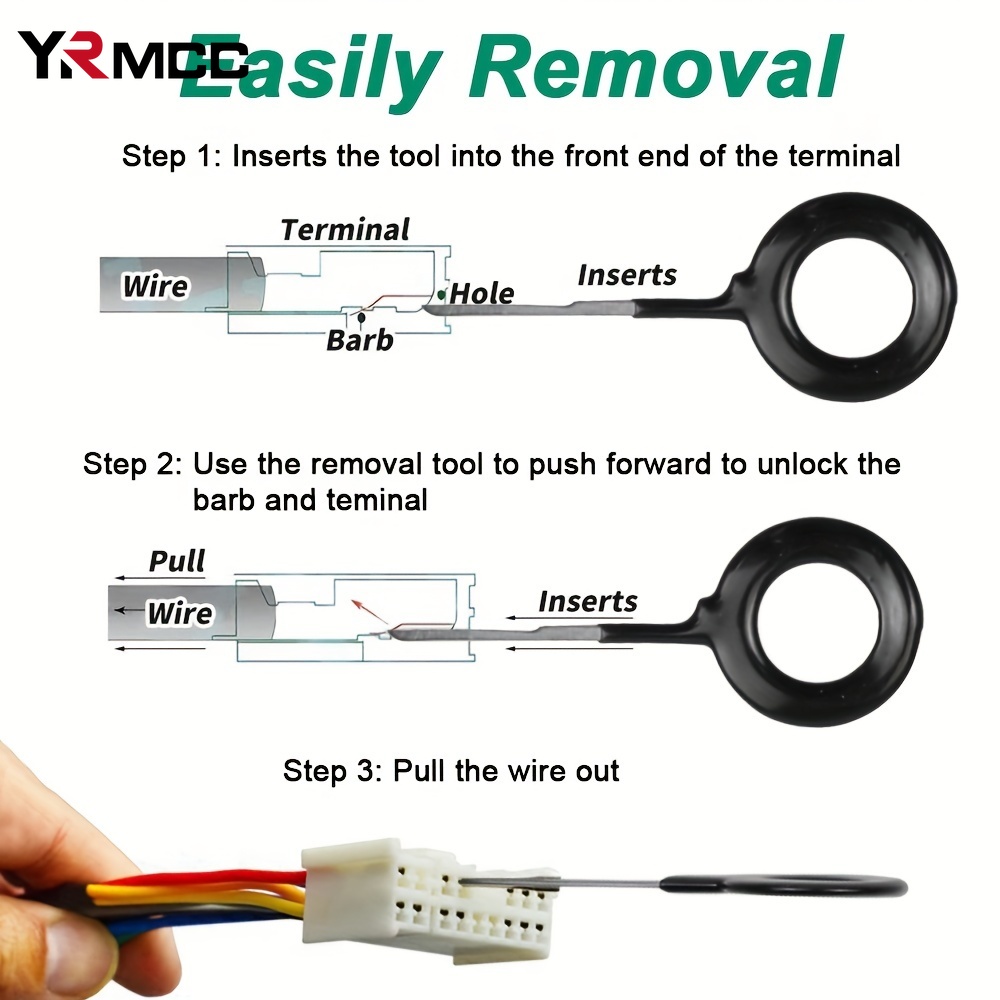 100 個車の端子取り外し修理ツール電気配線圧着コネクタピン抽出キットキー自動車プラグプラー