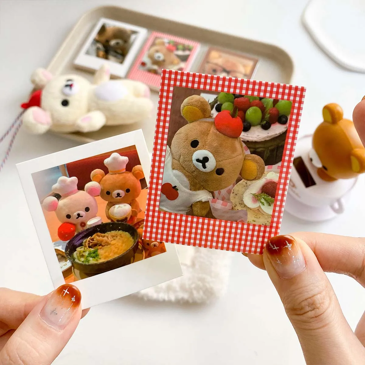 หมีน่ารัก Polaroid DIY Scrapbook Decor Memo Pads Vintage Kawaii Plush Photo การ์ด Ins สไตล์หัตถกรรม