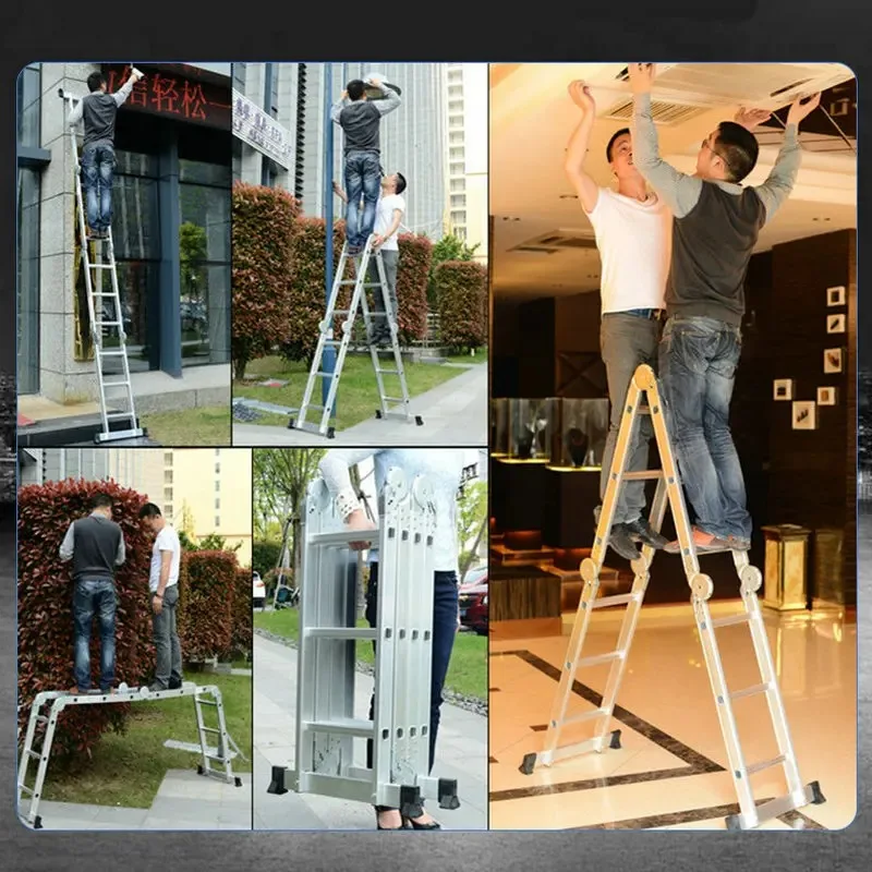 4x3 4x4 4x5 gradini in alluminio multifunzione piccola cerniera scala pieghevole impalcatura leggera pieghevole