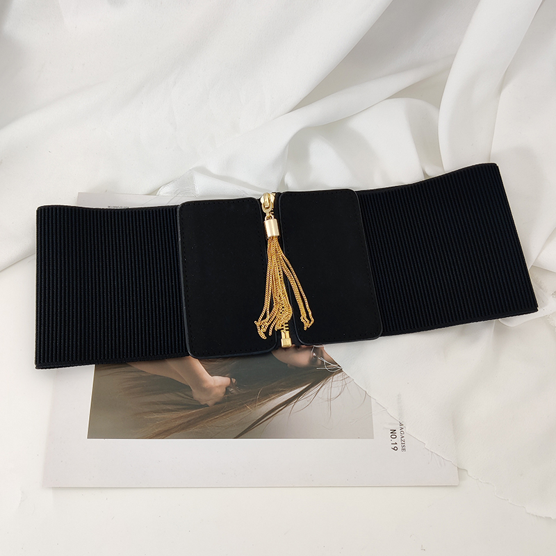 Plus Größe Elastische Schwarz Korsett Gürtel Breite Stretch Cummerbunds Weibliche Taille Designer Gürtel Für Frauen Hohe Qualität Kleid Bund