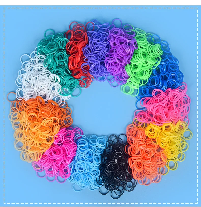 600 elástico cores diferentes borracha tear bandas pulseira crianças caseira pulseiras diy para tear pulseira de pulso para mulher