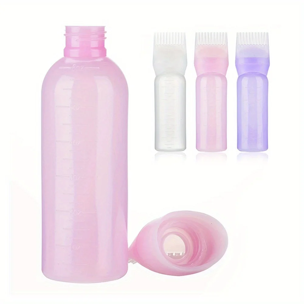 2 stks/set Siliconen Haar Kam Met Wortel Kam Applicator Fles Set Haarolie Applicator Shampoo Borstel Salon haar styling tools