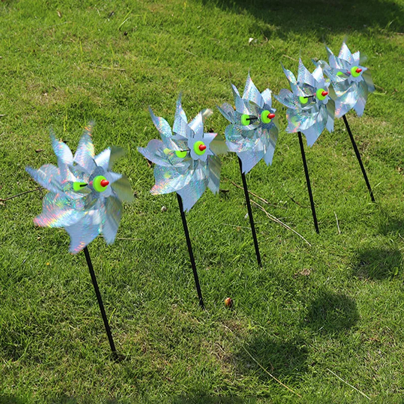 Bird Repeller Pinwheels Reflective Sparkly Scarecrow Pinwheel Windmill Spinner Garden Lawn Yard Decor Keep Birds Away Repellent
