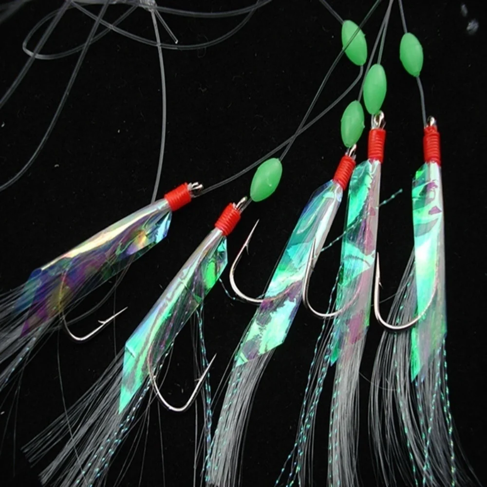 5 pçs/set multi-cor macio silverskin conjunto de isca de pesca imitação de peixe camarão isca com cristal farpado gancho para variedade de peixes