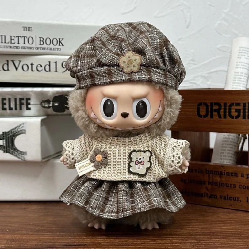 17 см одежда для кукол Labubu Capybara Cos костюм V1 V2 V3, стильный комплект одежды для плюшевых игрушек, аксессуары для кукол