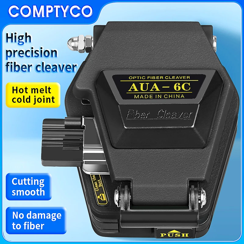 Nero AUA-6C Mannaia per fibra ad alta precisione FTTH Hot Melt Connessione a freddo Cavo in fibra ottica Coltello da taglio Strumenti 16 Lama frontale