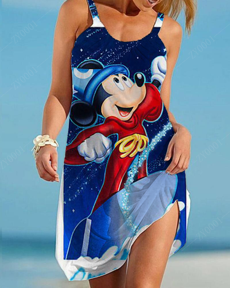 大きいサイズの服女性プラスサイズ Dressess シーサイドディズニーエレガントな女性のサマードレス 2022 年のファッションドレスレディース