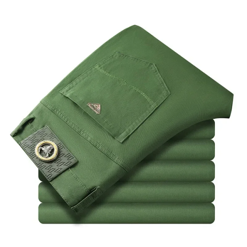 Pantalones vaqueros elásticos de siete colores para hombre, ropa informal, sencilla, salvaje, 97% algodón, de gama alta, ajustados, pequeños y rectos