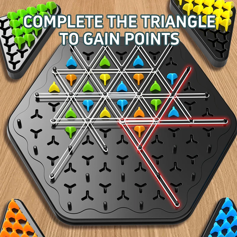 Keten Driehoek Schaken Triggle Rubberen Band Spel Speelgoed Bordspel competitieve Battle Set voor kinderen vrienden ouder-kind interactie