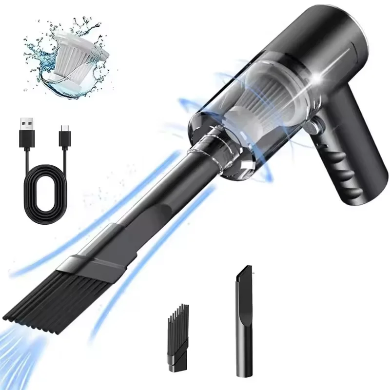 Aspirapolvere wireless ad alta potenza 1pc120W a doppio uso per la casa e l'auto Potente aspirapolvere nero