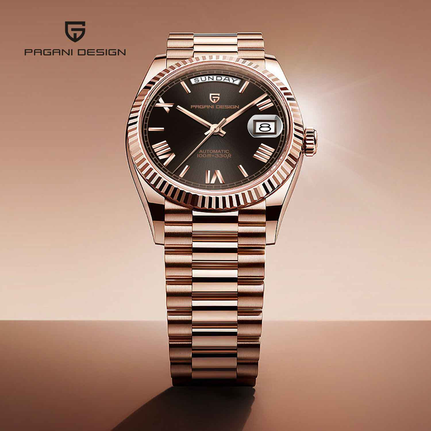 PAGANI DESIGN DD36 Heren Horloges Rose Goud Luxe Mechanisch Horloge Voor Mannen Automatisch Horloge Saffier Klok Gift Reloj Hombre
