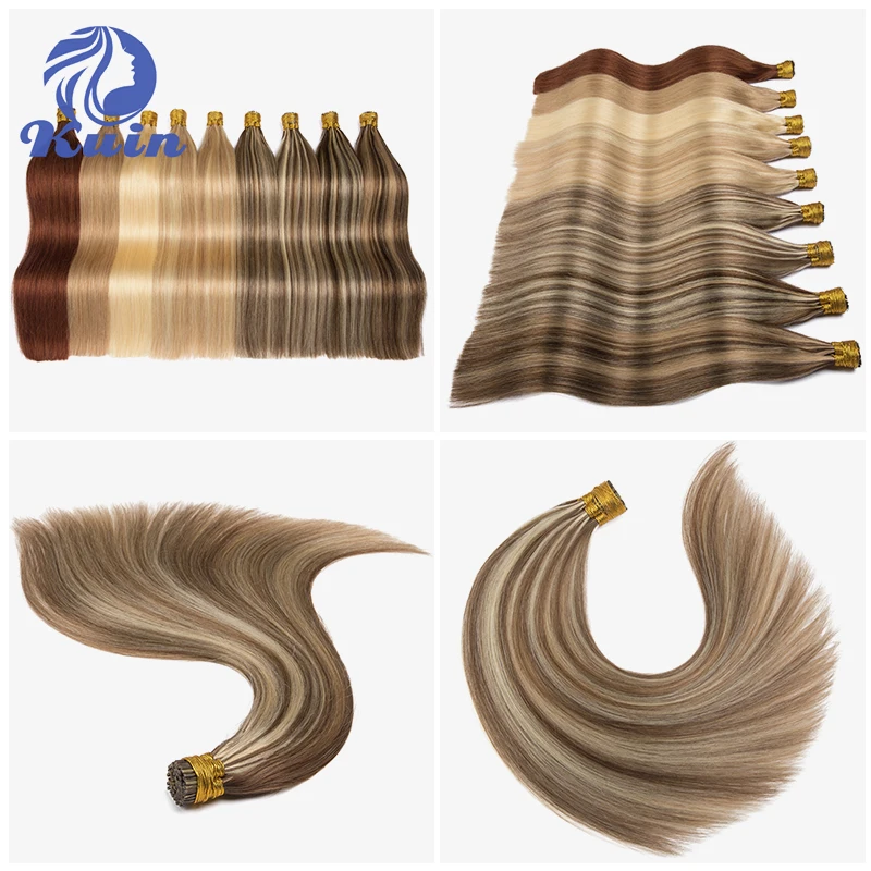Extensões retas do cabelo humano do I-Tip, cabelo natural real, cabelo feito sob encomenda da queratina, cor do Ombre, forma