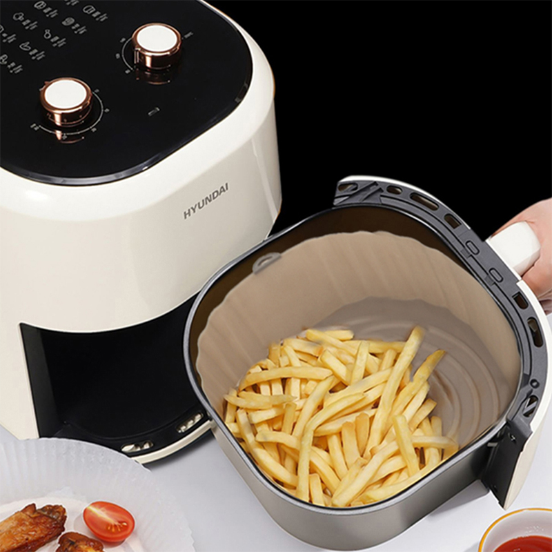 Freidora de aire reutilizable, olla de silicona para horno, bandeja para hornear, cesta de silicona para freidora de aire, Pizza, pollo frito, parrilla, estera para cocina, 1/2/3 Uds.