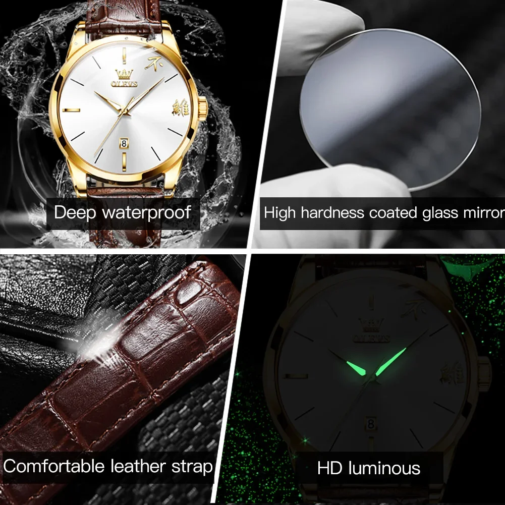 Reloj de pulsera de cuarzo para hombre y mujer, cronógrafo con correa de cuero, pantalla China Simple, resistente al agua, luminoso, a la moda