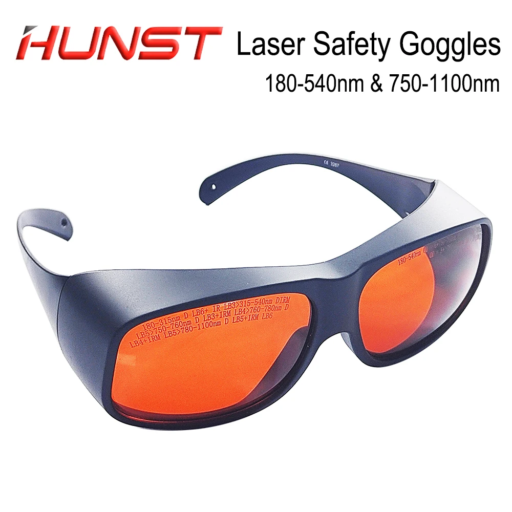 HUNST OD6+ Occhiali di sicurezza laser in fibra verde UV Occhiali protettivi con lunghezza d'onda 355 e 532 e 1064 nm Occhiali protettivi.