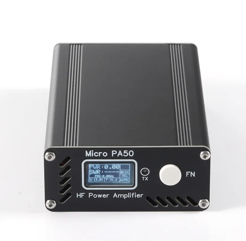 마이크로 PA50-3 50W 3.5MHz-28.5MHz 1.3인치 OLED 스크린 지능형 단파 HF 전력 증폭기 SWR 미터 LPF 필터 업데이트 PA50 +