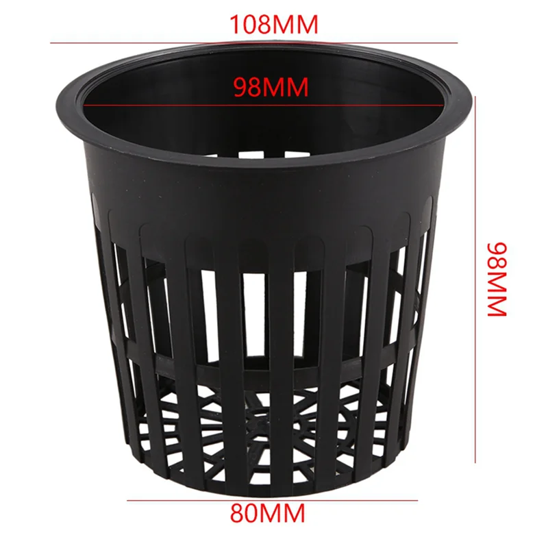 A04G-60 Pak 4 Inci Cangkir Jaring Jaring Berlubang Filter Bibir Lebar Keranjang Ember Pot Jaring Tanaman untuk Hidroponik