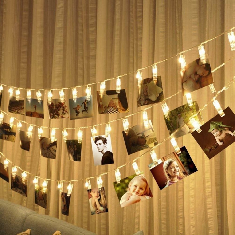 3M 6M 10M Photo Clip Holder LED String Fairy lights Garland for Christmas Wedding Home Indoor Decoration Battery Powered Navidad