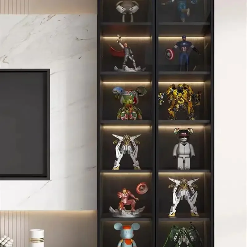 ตู้โชว์ตู้ชั้นวางเอกสารไวน์ห้องใต้ดินกระจกตู้เก็บไวน์ติดผนังห้องนั่งเล่นตู้เย็น vitrinas de vidrio เฟอร์นิเจอร์บาร์ในร่ม