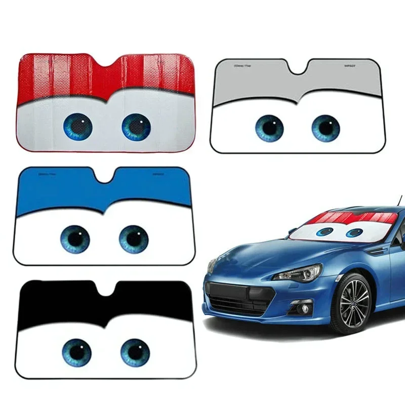 การ์ตูนหน้าต่างฟอยล์ 4 สีพิกซาร์อุ่นกระจกบังแดดรถหน้าต่างด้านหน้า Visor รถพลังงานแสงอาทิตย์ป้องกันเครื่องมือใหม่ amagi