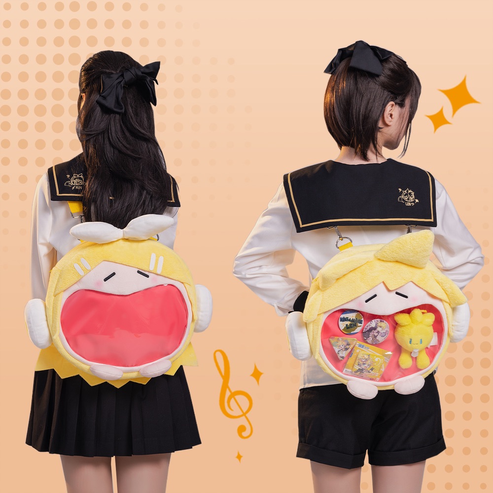 Official Women Men Backpack Anime Kagamin Rin Len Itabag Vocaloid Cosplay Ita Bag Plush DIY Bag School Velvet Shoulder Bag