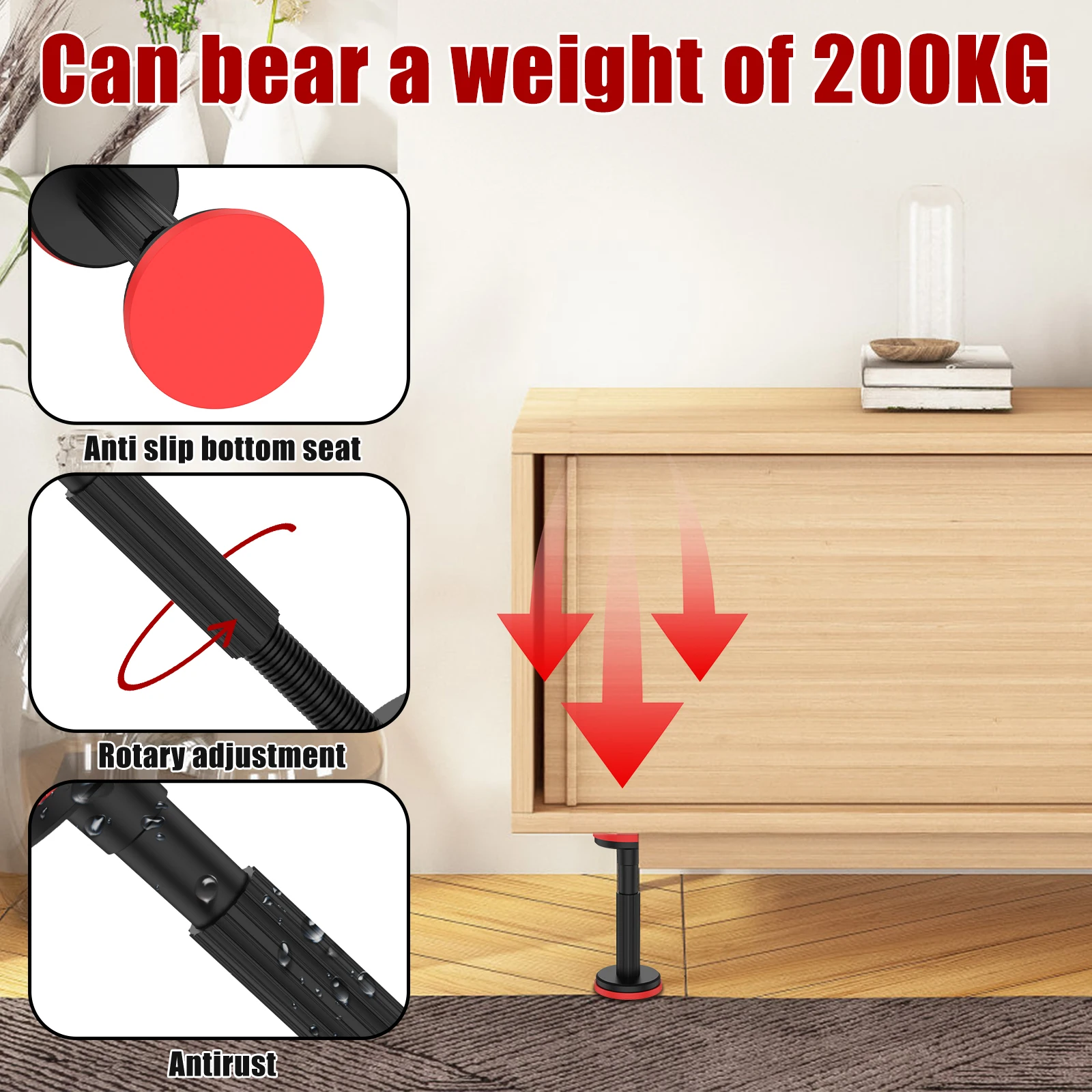 2 teile/satz Teleskop-Stütz stange Nylon gehäuse verstellbare Stütz stange 200kg Gewichts kapazität hohe Härte Spüle Stütz halterung