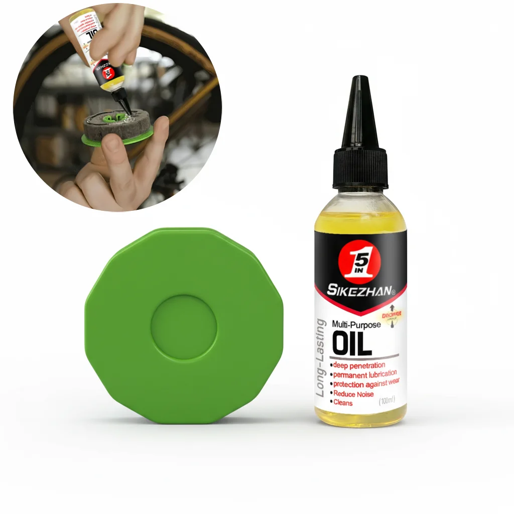 Kit de lubrificação de corrente de bicicleta – Ferramenta de rolo lubrificador de corrente com lubrificante de corrente de bicicleta de 100ml para bicicletas de estrada e montanha MTB