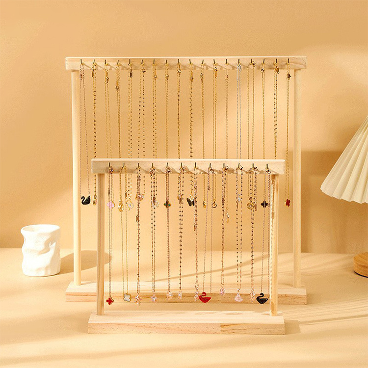 Schmuck Organizer Display Ständer Holz Halskette Hängende Arbeitsplatte Rack für Ketten Ohrringe Armbänder Vitrine Lagerung Rack