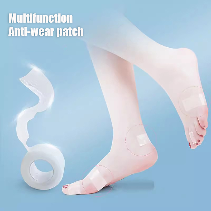 เทปพันป้องกันการสึกหรอที่มองไม่เห็น1ชิ้น2.5x5ม. แผ่นพลาสเตอร์ทางการแพทย์ที่ส้นเท้าสติกเกอร์เทปกาวในตัวแผ่นแปะกันน้ำ