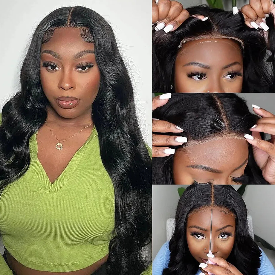 Glueless Wig Human Hair Wig Hd Lace Wigs Body Wave Frontal Wig Pre-Cut Lace Wear And Go 200% Density Flash Sale