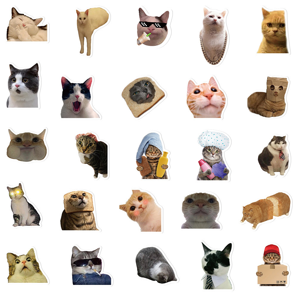 10/30/50 個かわいい猫の気分 PVC 落書きステッカー粘着美的装飾スクラップブック DIY 子電話文具供給子供のため